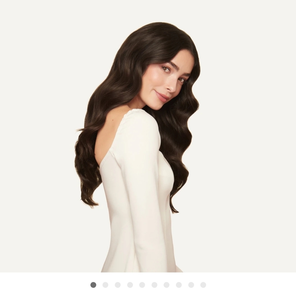 Dark brown LUXY real hair clip in extensions